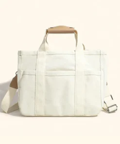 Canvas Tote Bag with Multi Pockets