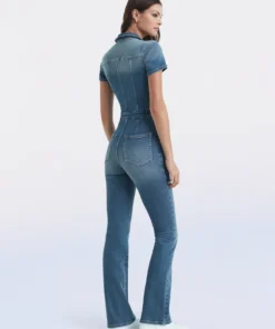 Skinny Bootcut Denim Jumpsuit