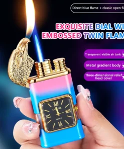 Windproof Lighter Vintage Watch Bezel Jet flame Torch