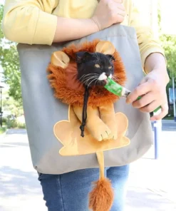 Lion-Shaped Pet Canvas Shoulder Bag