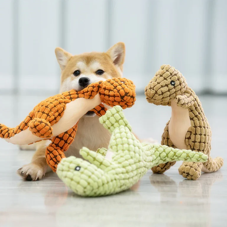LEBURI® Squeaky Plush Dinosaur Dog Toys - Image 6