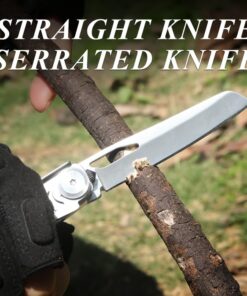 9-in-1 Camping Tool: Includes everything you need for a camping trip, from a knife to a fish hook remover.