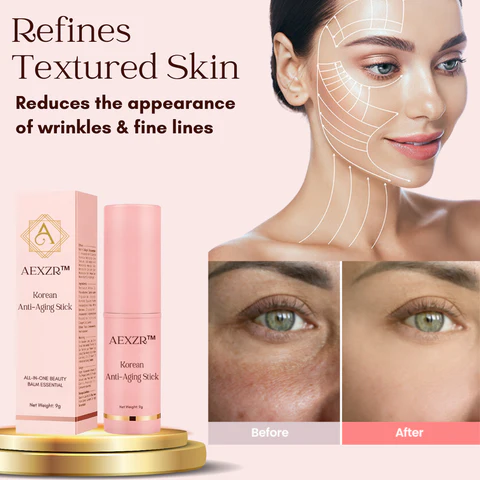 Boost skin elasticity and achieve a youthful look with AEXZR™ Korean Anti-Aging Stick.