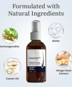 Ceoerty™ ThickTress Hair Growth Spray reduces hair loss and encourages new hair growth.