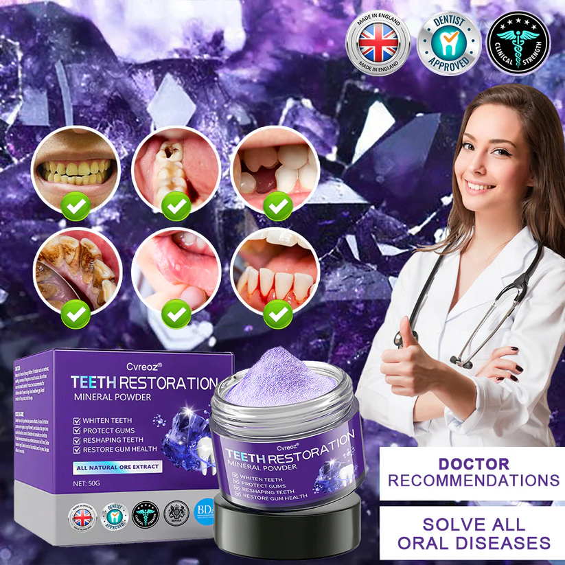 Dì addiu à u dulore di i denti è a sensibilità cù Cvreoz® Teeth Restoration Mineral Powder.