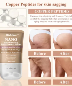 DivGlow™ Nano Skin Firming Body Cream Roller firms and smooths the skin.