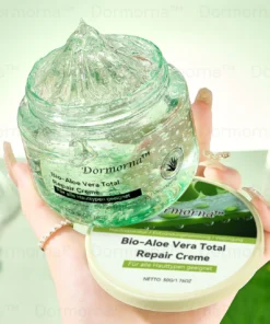 Dormorna™ Bio-Aloe Vera Total Repair Cream provides all-day hydration and skin care.