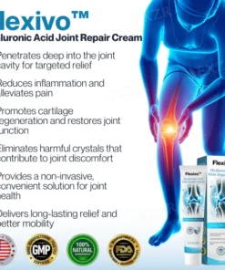 Flexivo™ helps repair cartilage and ease arthritis symptoms with its advanced hyaluronic acid formula.