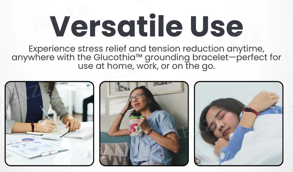 Wear the Glucothia™ Sugar Down Grounding Bracelet for stable glucose levels.