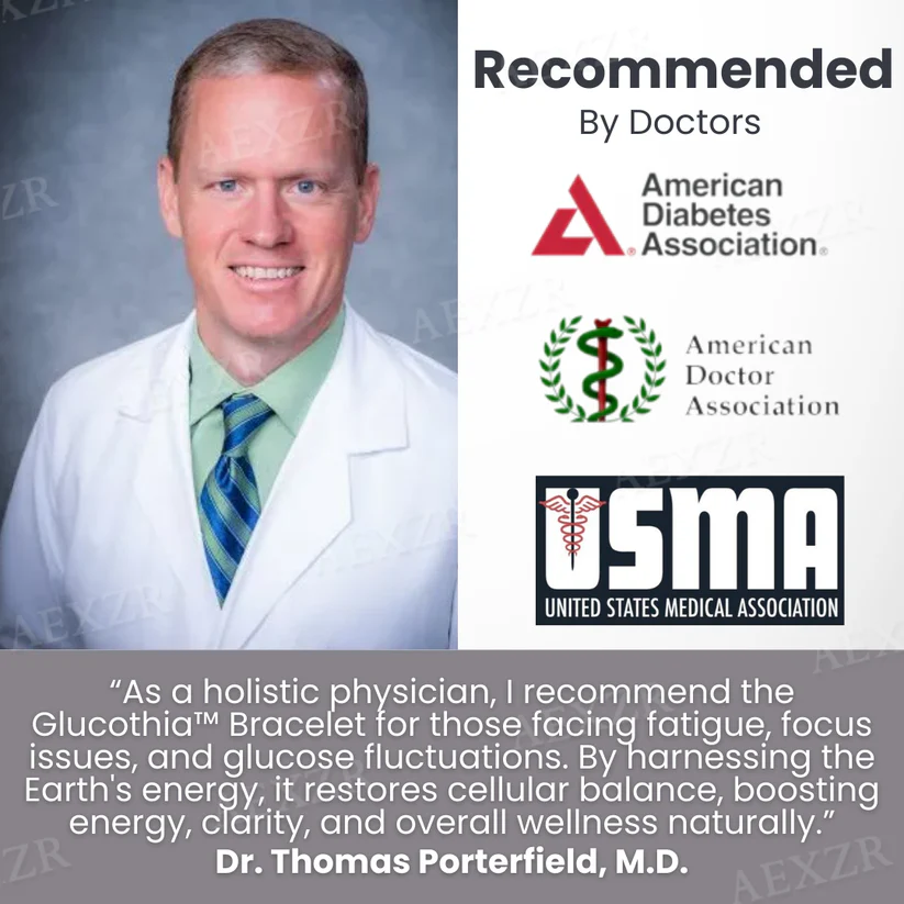 Glucothia™ Sugar Down Grounding Bracelet enhances insulin sensitivity.