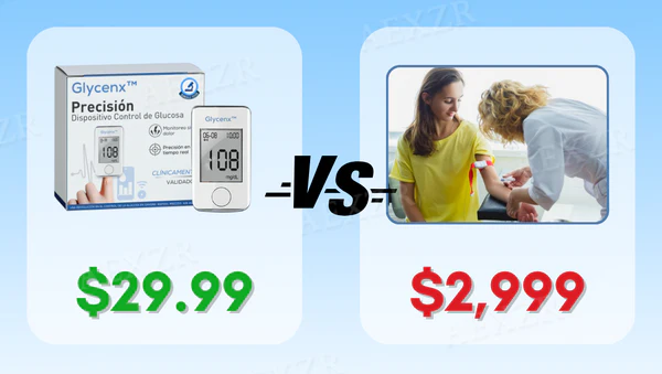 Mide tu glucosa de forma exacta con Glycenx™ Precisión Dispositivo Control de Glucosa.