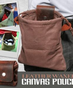 Multi-purpose Handmade Cowhide Canvas Pouch, perfect for storage on the go.