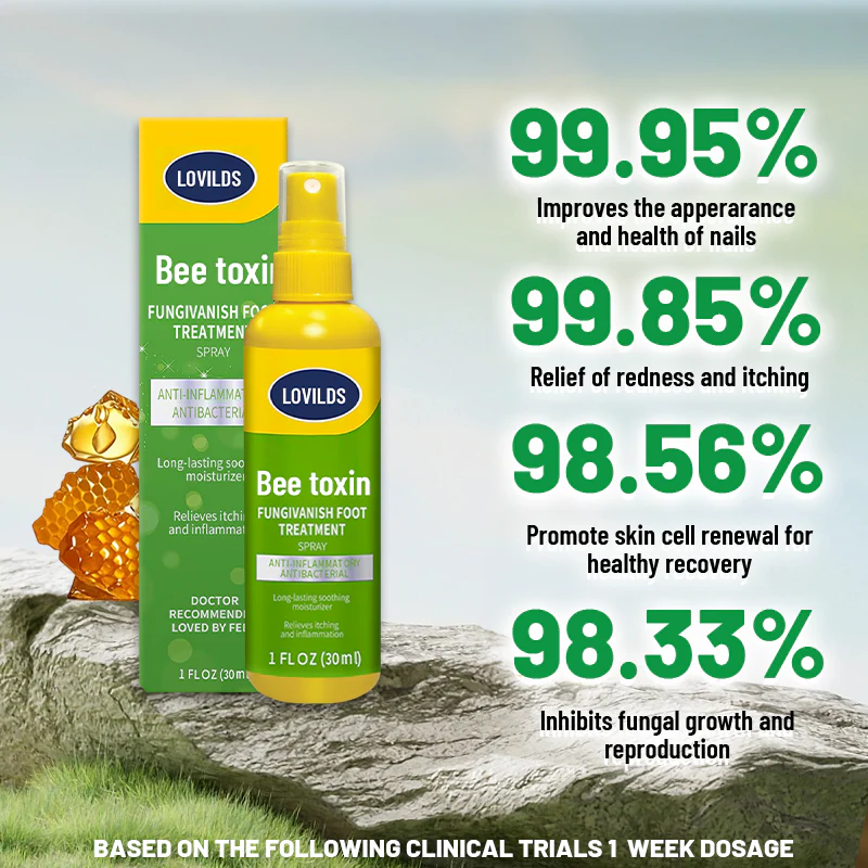 Effectively treat athlete’s foot with LOVILDS™ Royal Jelly MushroomVanish Foot Treatment Spray.