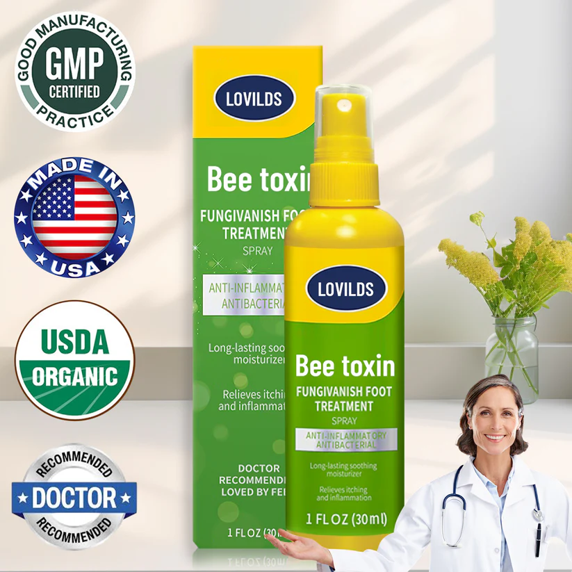 Strengthen your foot health with LOVILDS™ Royal Jelly MushroomVanish Foot Treatment Spray.