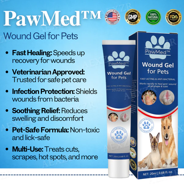 PawMed™ Wound Gel for Pets accelerates tissue regeneration and provides relief for minor wounds.