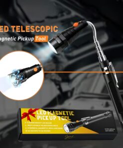 Easily retrieve small metal objects with the Buletboard Telescoping Magnetic Pickup Tool's magnetic head.