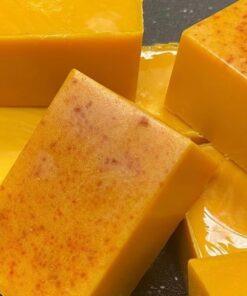 Turmeric & Kojic Acid Brightening Soap brightens and nourishes skin, reducing dark spots.