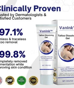 VanInk™ Tattoo Dissolving Gel helps tattoos gradually fade and disappear.