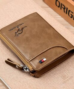 Durable and water-resistant, the Waterproof RFID Leather Wallet protects your cards.