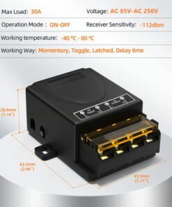 The Wireless Remote Switch allows device control up to 100 meters away.