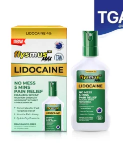 Enjoy quick and lasting relief with flysmus™ Lidocaine 5Mins Pain Relief Healing Spray.