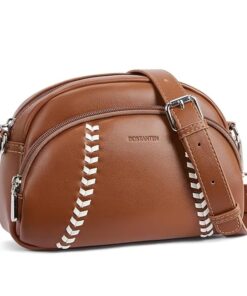 Carry your essentials in the compact and organized Handwoven Baseball Purse with multiple pockets.