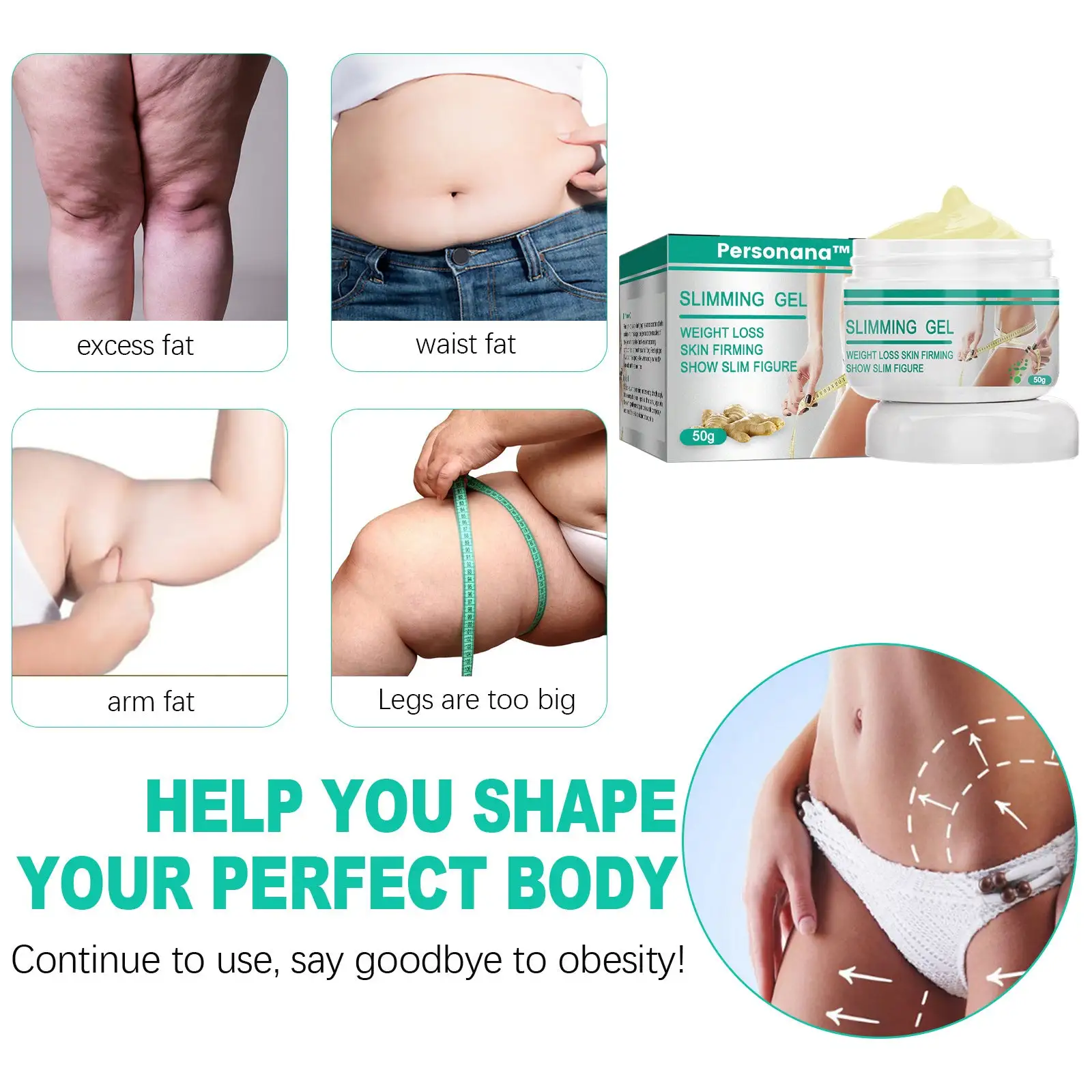 Personana™ Body Sculpting Firming Cream | Gentle Pressure Relief + Visceral Fat Targeting Technology(⏰Limited Time Discount⏰)