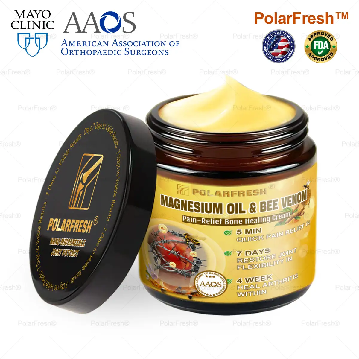 💧🐝PolarFresh® Magnesium Oil & Bee Venom Pain-Relief Bone Healing Cream👨⚕️Approved by the American Academy of Orthopaedic Surgeons (AAOS)