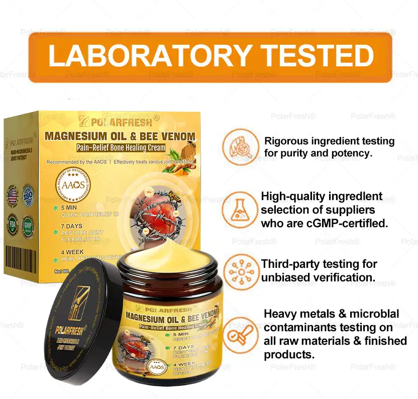 💧🐝PolarFresh® Magnesium Oil & Bee Venom Pain-Relief Bone Healing Cream👨⚕️Approved by the American Academy of Orthopaedic Surgeons (AAOS)