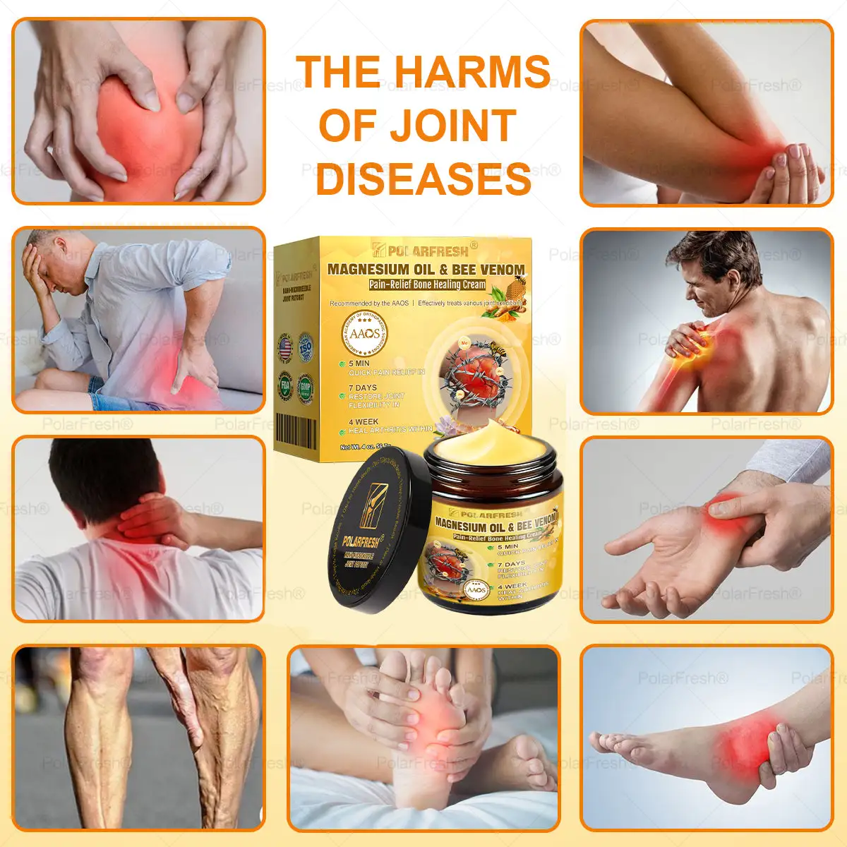 💧🐝PolarFresh® Magnesium Oil & Bee Venom Pain-Relief Bone Healing Cream👨⚕️Approved by the American Academy of Orthopaedic Surgeons (AAOS)