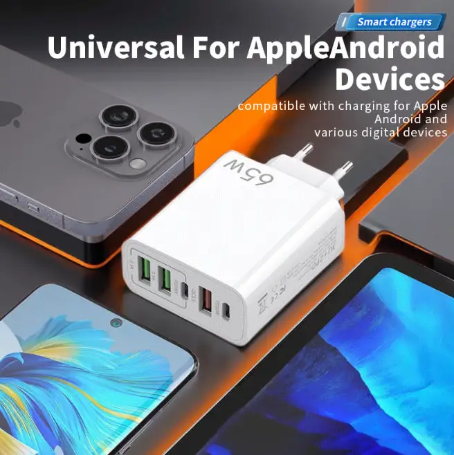 NOWORDUP® GaN 65W Intelligent Charger (3*USB-C +2*PD Type C)