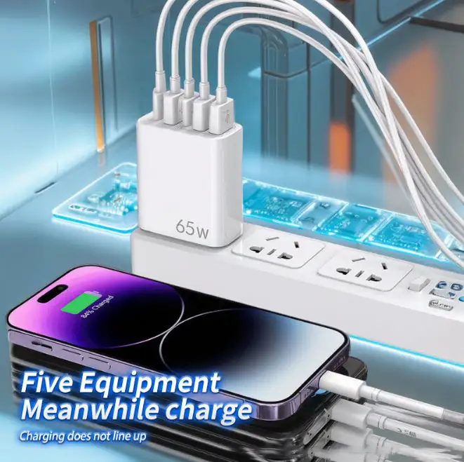 NOWORDUP® GaN 65W Intelligent Charger (3*USB-C +2*PD Type C)