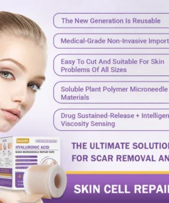 ✅Official Store |Bazenith® Hyaluronic Acid Nano Microneedle Repair Tape☑️(Treatment of old and new scars, reduction of surgical scars, stretch marks, keloids, acne, burns, warts, dermatomes and varicose veins)
